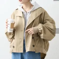 チャオパニックティピー　2way ZIP切替　トレンチコート　ベージュ