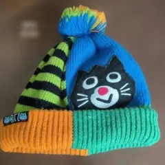 BITZ カラフル猫顔ポンポンニット帽
