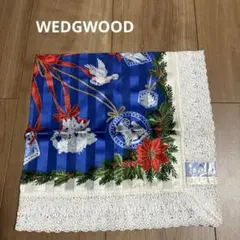 ウェッジウッド（WEDGWOOD）シルクとコットンのクリスマス柄のハンカチ