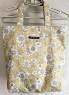 【割引対象品】トートバッグ エコバッグ エッチングフラワー柄 ベージュ