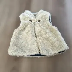 Zara BabyGirl ファーベスト ベージュ 86cm ベビー