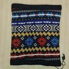 フリース リバーシブル ネックウォーマー 多色模様