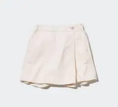 ユニクロ　GIRLS デニムミニスコート　160サイズ　オフホワイト