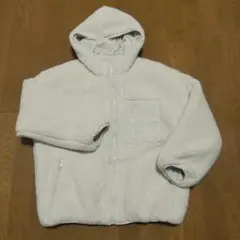 アイボリー ボアジャケット リバーシブル フード付き