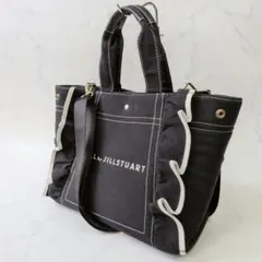 ジルバイジルスチュアート フリル トートバッグ 2way 大 キャンバス 黒のサムネイル