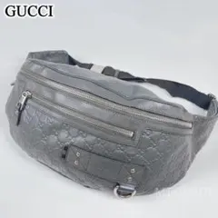 【極美品】GUCCI グッチ ウエストバッグ GG シマ シェリーライン レザー