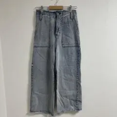 w closet ハイウエスト ワイドデニムパンツ カットオフのサムネイル