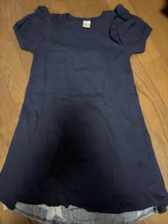 ネイビー星柄リボン付きワンピース