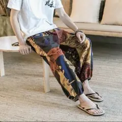 サルエルパンツ アジアン タイパンツ エスニック アラジン ワイド アンクル丈のサムネイル