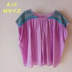 A.I.C　ノースリーブブラウス　Mサイズ　パープル