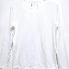 ikka 長袖Tシャツ 白 無地 シンプル ベーシック インナー 綿混【M】のサムネイル