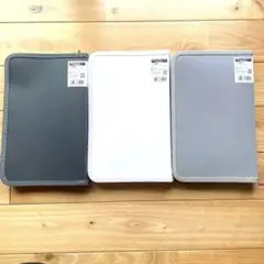 6リングファスナーケース　3色セット　ホワイト　ライトグレー　ダークグレー