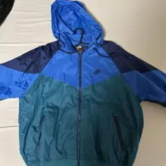Nike ナイロンジャケット 青/緑 フード付き