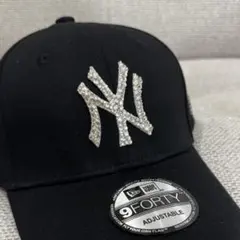 New Era 9FORTY ブラックキャップ ストーン装飾