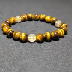 ゴールド タイチンルチル タイガーアイ ブレスレット 金財の運気を上昇させる数珠