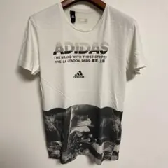 ADIDAS グラフィックプリント Tシャツ M ホワイト/ブラック M