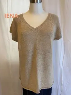IENA Vネック 半袖ニット ベージュのサムネイル