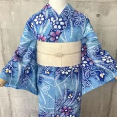雪花絞り浴衣 裄70.5 有松鳴海絞り 絞り浴衣 ゆかた 藍色×白 - メルカリ