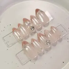 【現品】 ネイルチップ フレンチネイル ワンホン ガーリー 量産型 マグネット