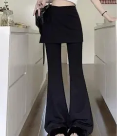 ブラック スカート付き フレアパンツ　Ritzy