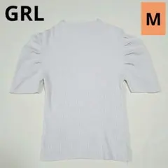 【GRL】グレイル　半袖　ニット　パフスリーブ　グレージュ