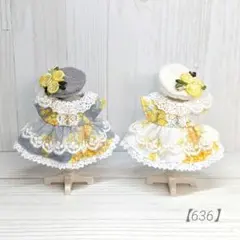 【636】ハンドメイド　ドール服　女の子サイズ　おそろいワンピース