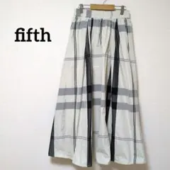 7-4【フィフス】◎美品◎fifth　チェックロングフレアスカートのサムネイル