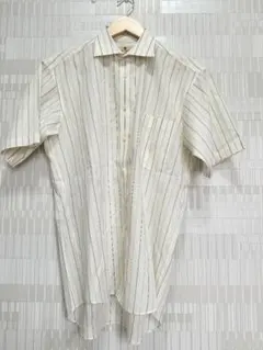 【日本製】BRENTFORD 半袖シャツ M ストライプ 形態安定 ノーアイロン