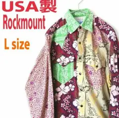 ロックマウントランチウェア 総柄シャツ ウエスタンシャツ USA製