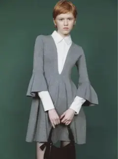 lily brown シャツドッキングニットミニワンピース リリーブラウン