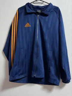 adidas ネイビー/オレンジ ジャージ L