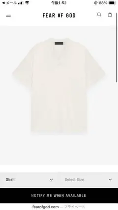 新品未使用　FOG Essentials　3枚セット　Tシャツ　Vネック　白　M