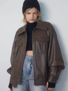 EMODA フェイクレザーオーバーブルゾン