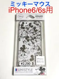 3791 iPhone6/iPhone6s用 箔押しクリアケース ミッキーマウス