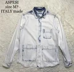 ASPESI アスペジ　デニムシャツ　オーバーダイ　ケミカルウォッシュ　美品のサムネイル