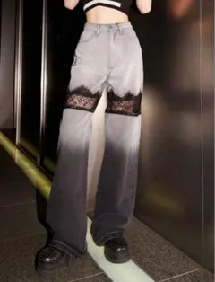 Darich スカラップレースデニムロングパンツのサムネイル