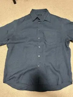 メンズ grennlabel シャツ Sサイズ ネイビー ブルー