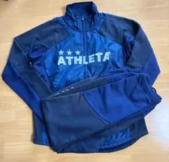 難あり　アスレタ　スエット　L セットアップ　上下　ジャージ　紺　メンズ