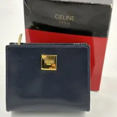 美品 オールドセリーヌ 本革 レザー がま口 長財布 黒 赤 レディース メンズ CELINE - 美品 オールドセリーヌ 本革 レザー がま口 長財布 黒