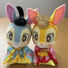 ディズニー 雛人形 とんすけ&ミスバニー ぬいぐるみ マスコット 레트로