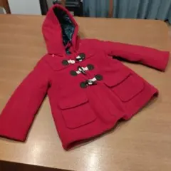 赤いフード付き(脱着式) ダッフルコート 120サイズ