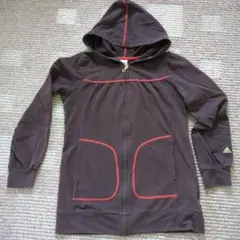 adidas フード付きブラウンパーカー L