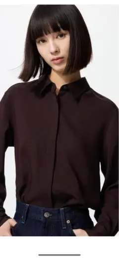 ダークブラウン シャツ