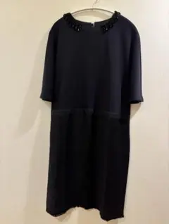洗える♡ローズティアラ＊フェザーブラウス バール 黒 ブラック 46