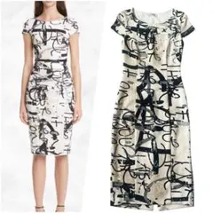 マックスマーラ 白タグ ワンピース ロング丈 総柄 刻印ファスナー M 近年物