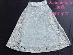 【美品】アンドドットノスタルジア レース フレアロングスカート エレガント 上品のサムネイル