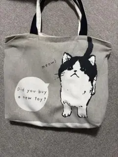 猫イラスト付きトートバッグ