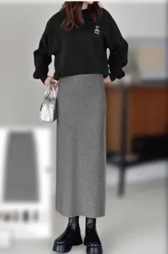 【新品未使用】ニットタイトスカート グレー GRL