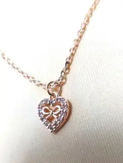 ♡華奢見え美人ネックレス♡ストーン リボン ゴールド ネックレス♡【本日限定】