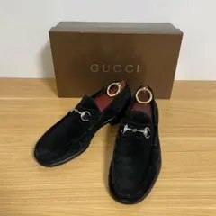 グッチ　ホースビットローファー　スエード　ブラック　41.5 015938